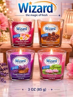 Wizard Scented Candle 4 different sent to pick from – sold individually